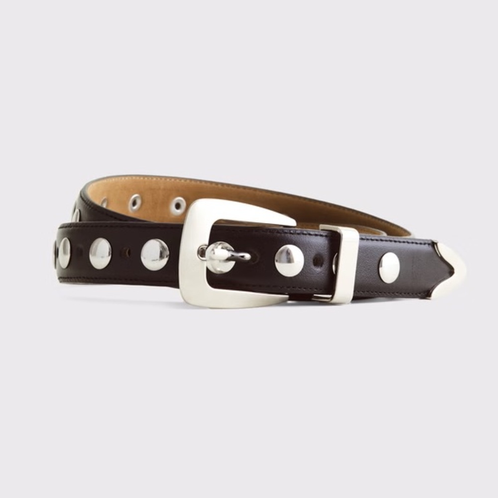 Abercrombie & Fitch leather belt silver studs XXS/XS